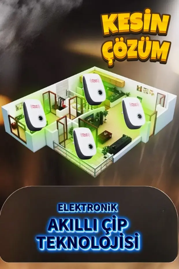 4 Adet Fare Haşere Kemirgen Kovucu Elektronik Ultra Sonic Kovucu Yüksek Frekans XLF101